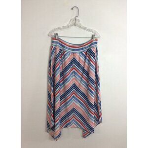 Boho Maxi Skirt Asymmetrical Hem Womens Large